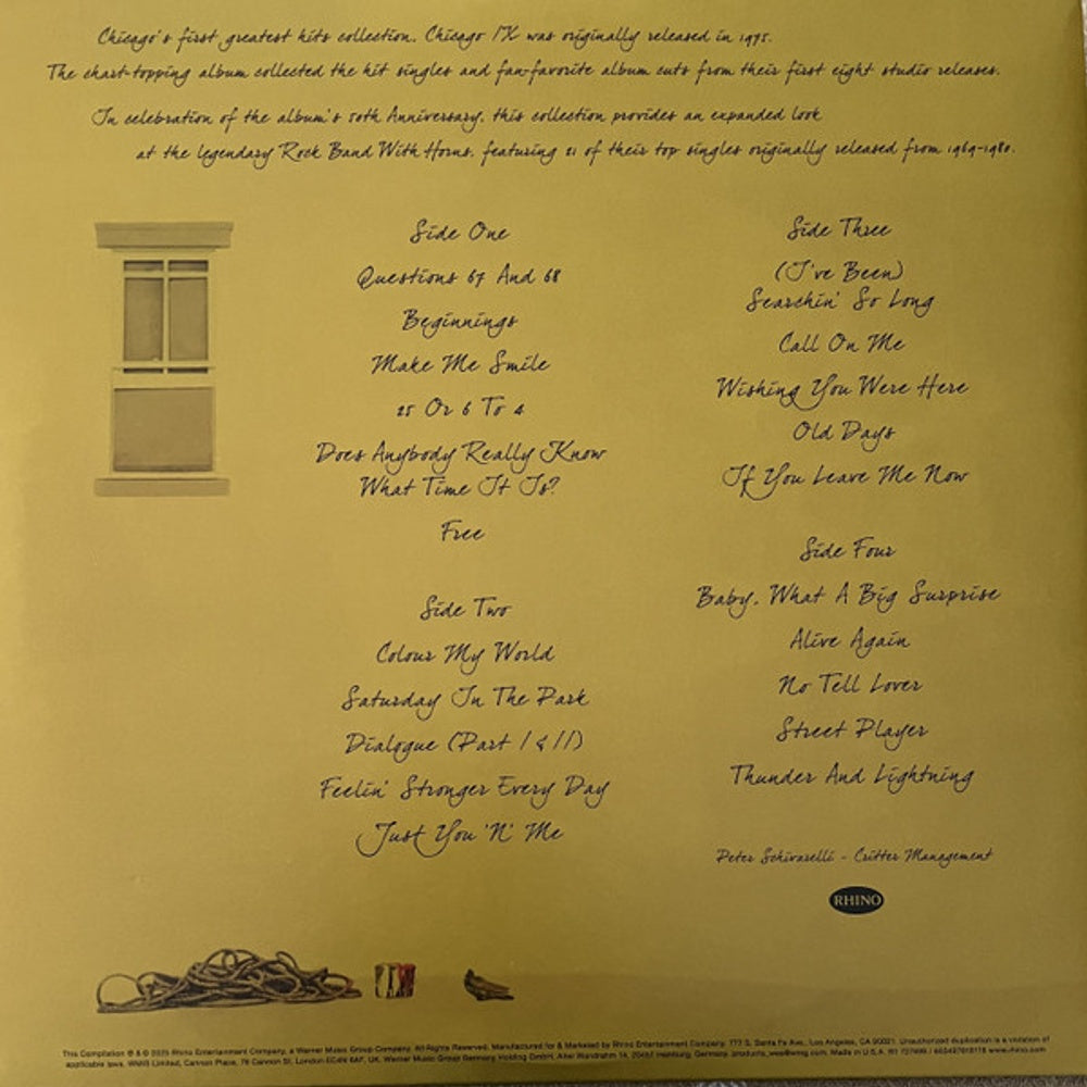 Back Cover: Chicago – Chicago Ix: Greatest Hits (Expanded Edition LP Vinyl) Vinyl LP | Relix