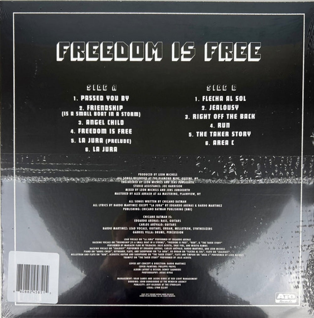 Back Cover: Chicano Batman – Freedom Is Free (Limited Edition Pink & Blue Splatter LP Vinyl) Vinyl LP | Relix