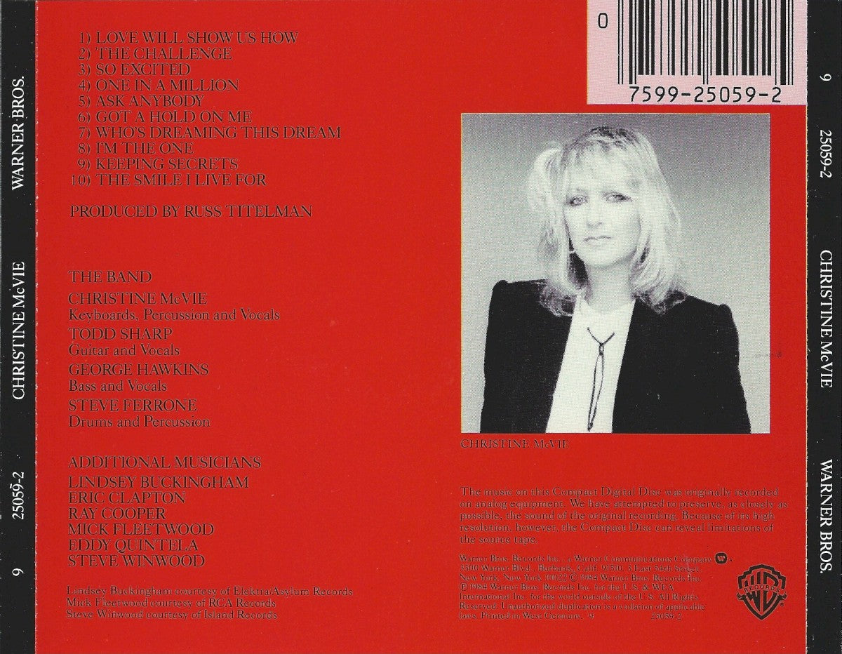 Back Cover: Christine McVie – Christine Mcvie Vinyl LP | Relix