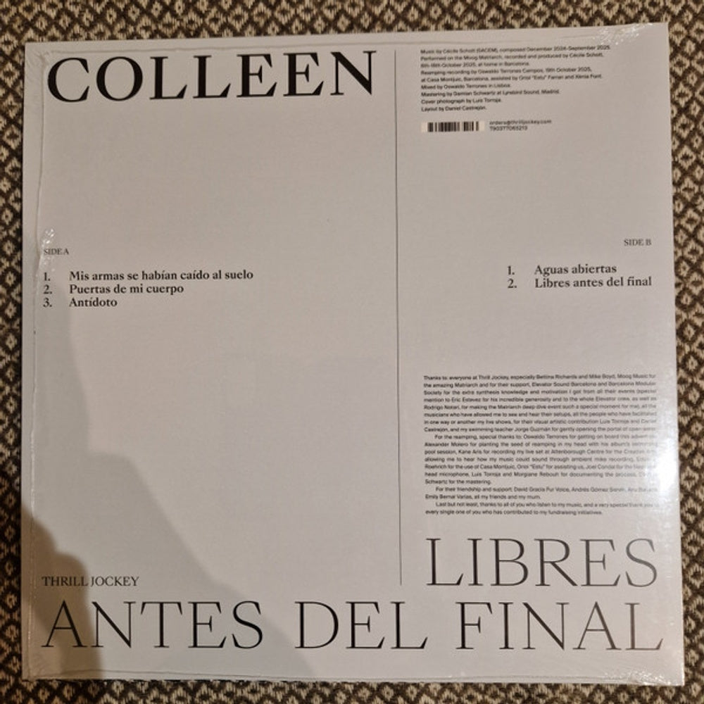 Back Cover: Colleen – Libres Antes Del Final Vinyl LP | Relix