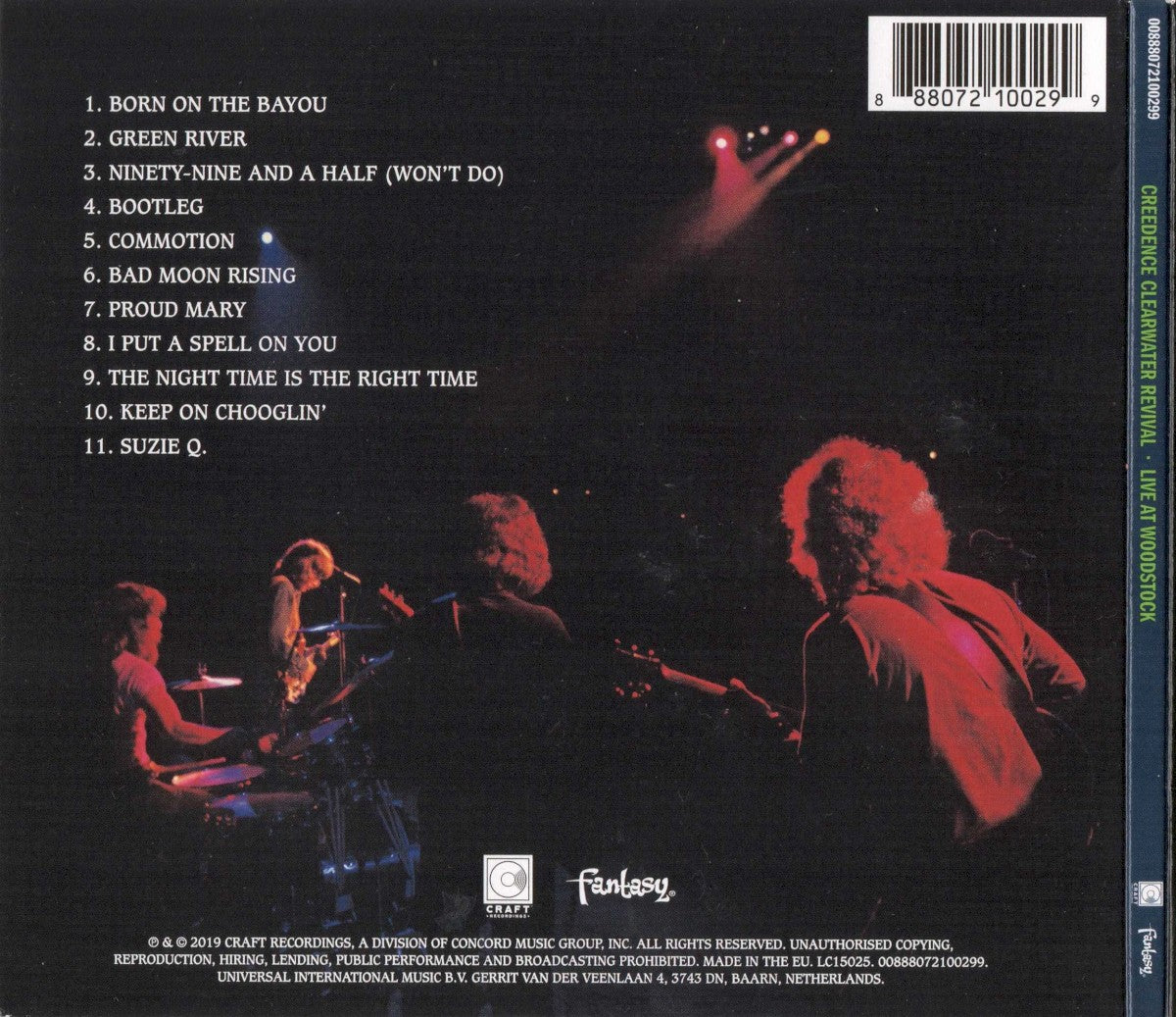 Back Cover: Creedence Clearwater Revival – Live At Woodstock CD | Relix