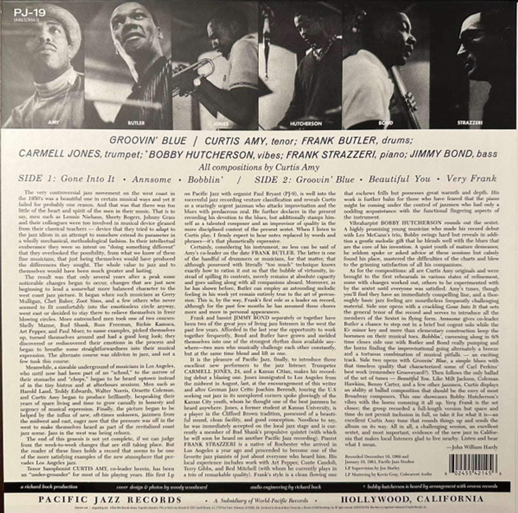 Back Cover: Curtis Amy  / Butler,Frank – Groovin' Blue (Blue Note Tone Poet Edition, 180 Gram LP Vinyl) Vinyl LP | Relix