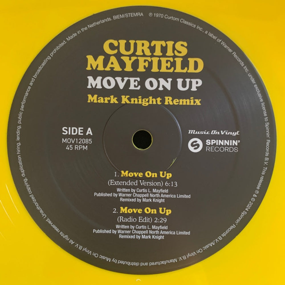 Back Cover: Curtis Mayfield – Move On Up (Colored, Limited Edition, Ylw 12" Vinyl) Vinyl LP | Relix