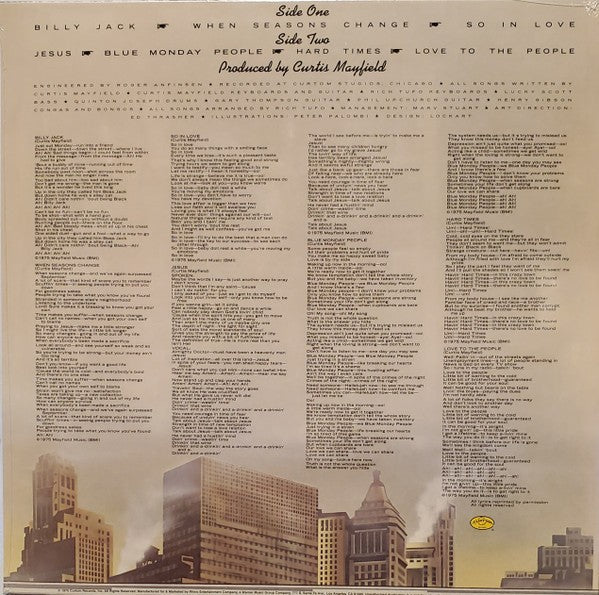 Back Cover: Curtis Mayfield – There's No Place Like America (Blue LP Vinyl) Vinyl LP | Relix