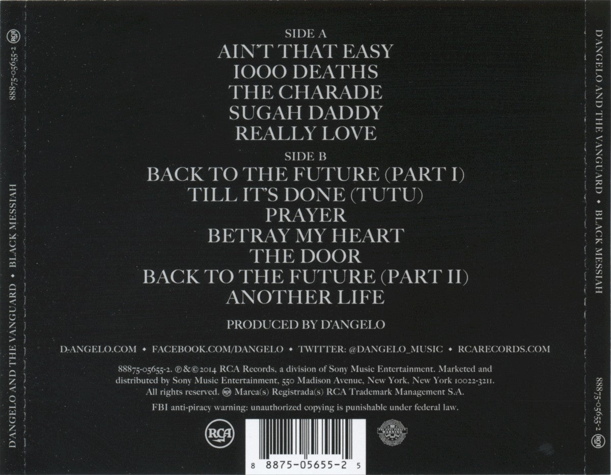 Back Cover: D'Angelo – Black Messiah CD | Relix