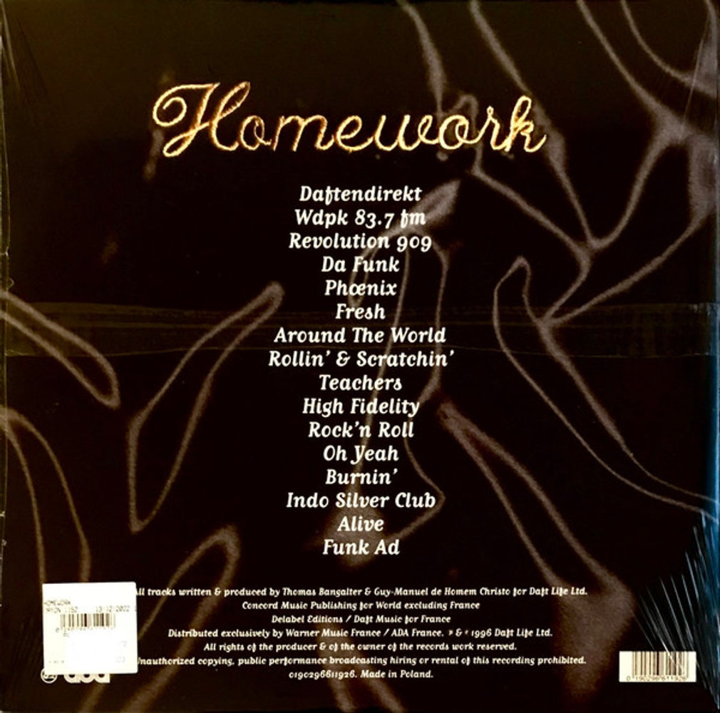 Back Cover: Daft Punk – Homework (LP Vinyl) Vinyl LP | Relix