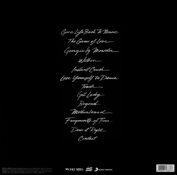 Back Cover: Daft Punk – Random Access Memories Vinyl LP | Relix