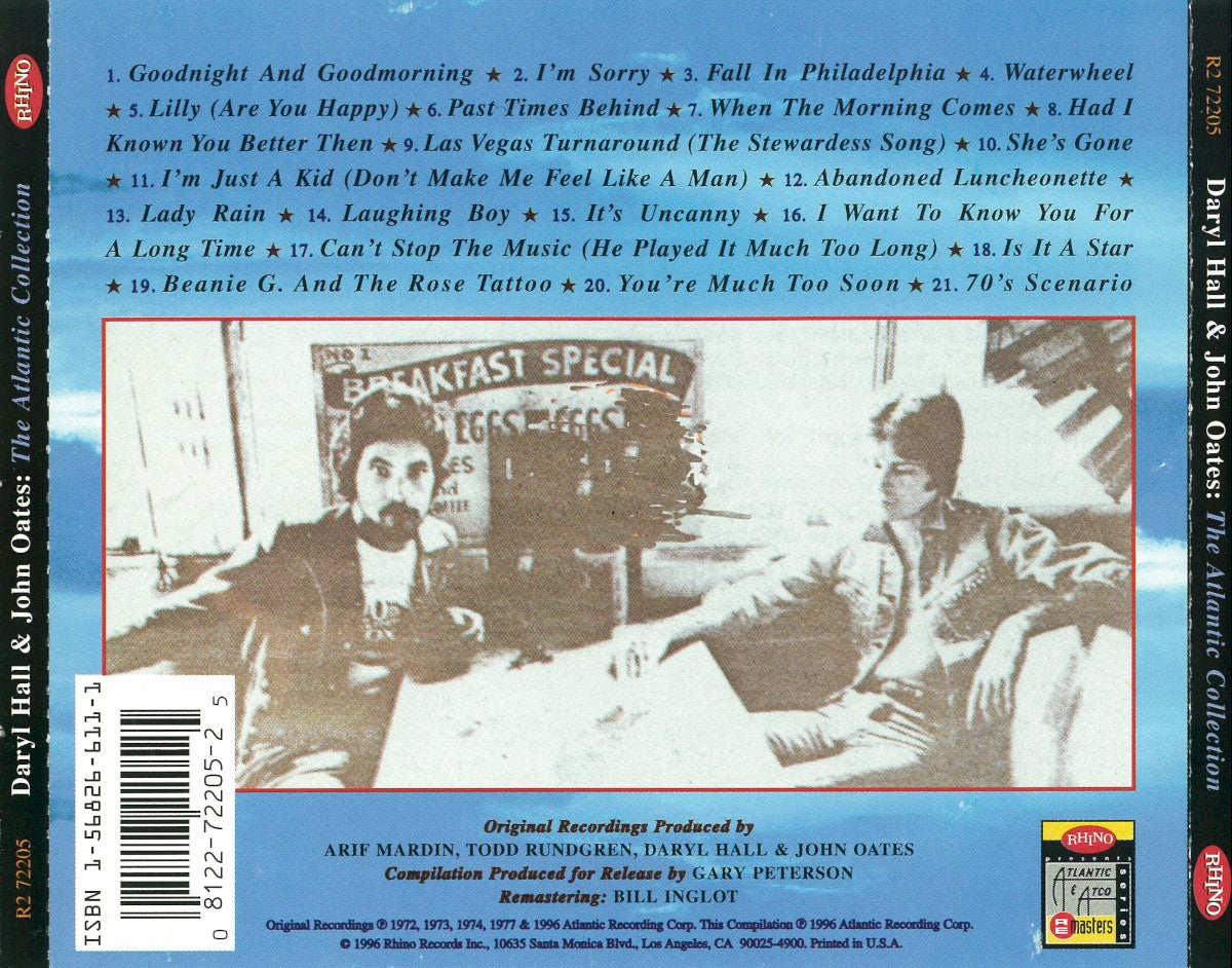 Back Cover: Daryl Hall & John Oates – Atlantic Collection CD | Relix