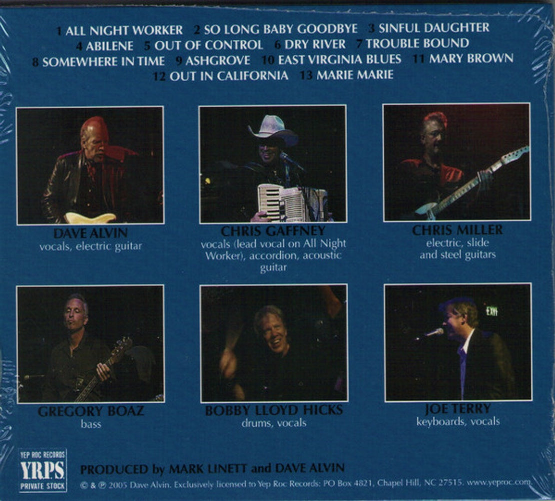 Back Cover: Dave Alvin – Great American Music Galaxy CD | Relix