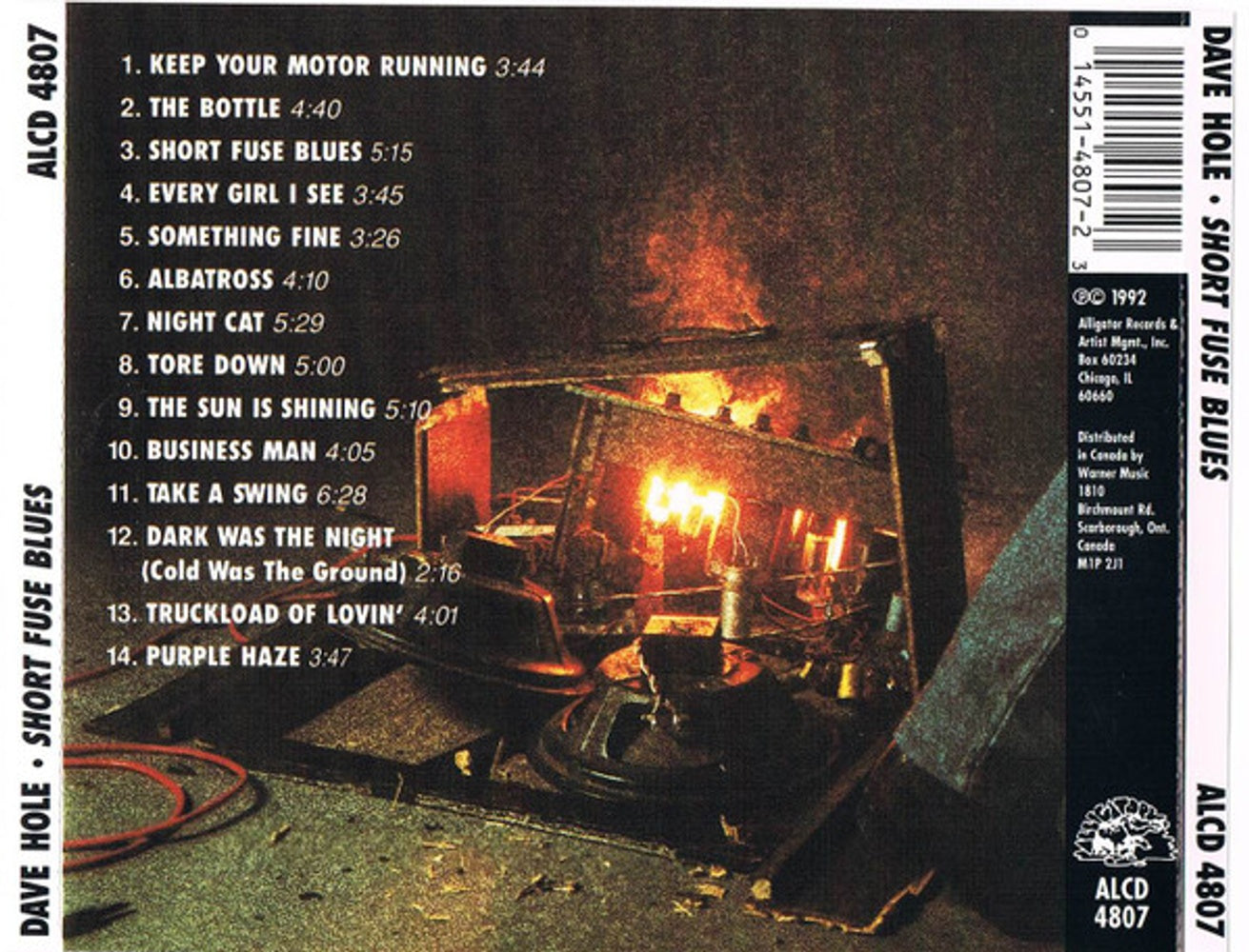 Back Cover: Dave Hole – Short Fuse Blues CD | Relix