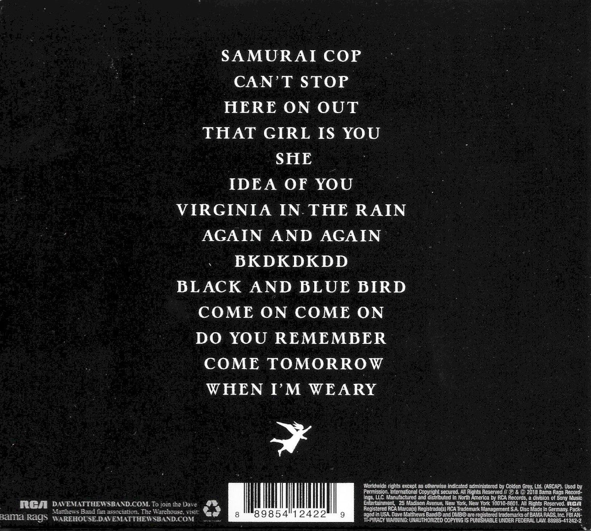 Back Cover: Dave Matthews Band – Come Tomorrow CD | Relix
