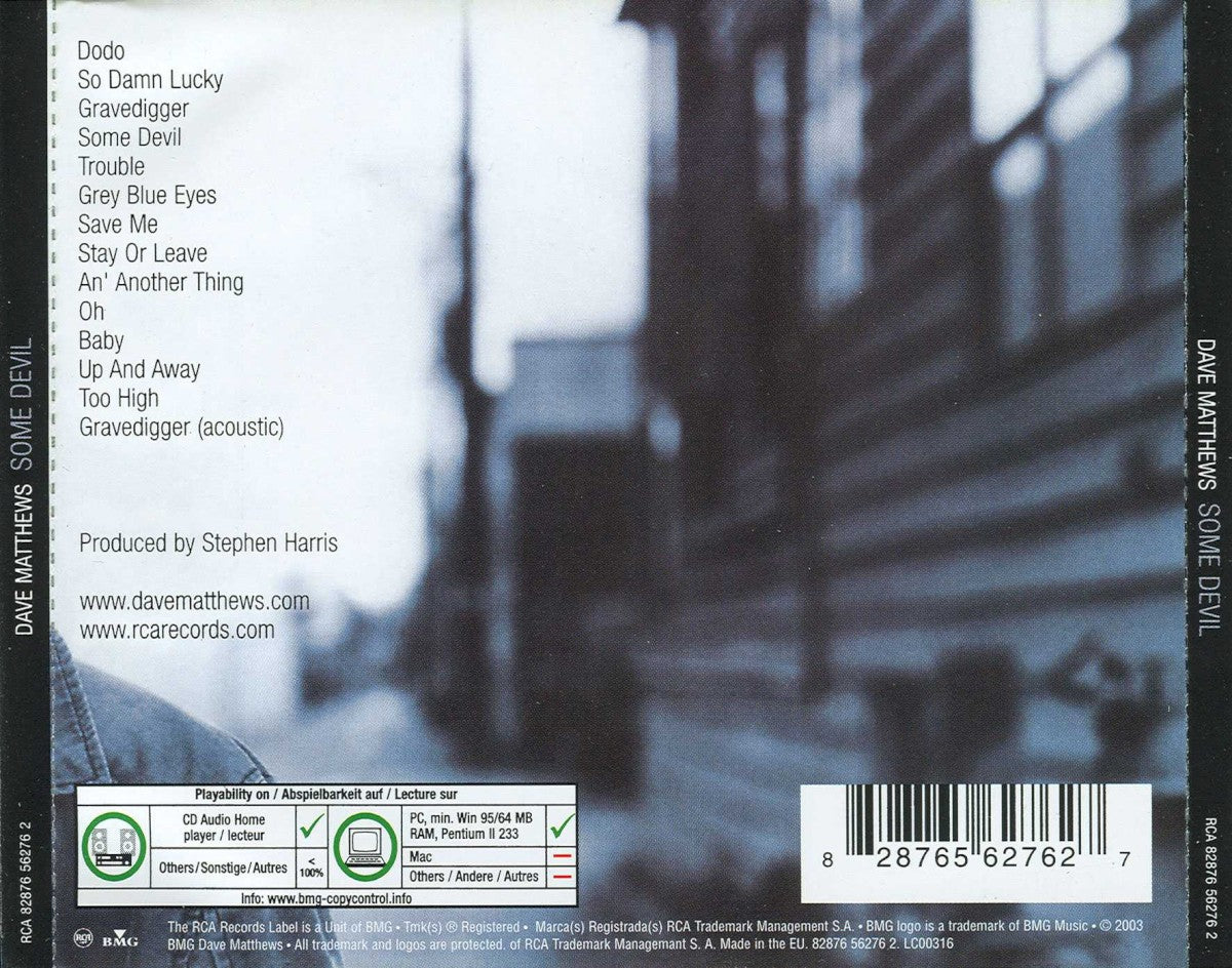 Back Cover: Dave Matthews – Some Devil Vinyl LP | Relix