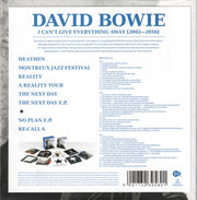 Back Cover: David Bowie – Can't Give Everything Away (Box CD) CD | Relix
