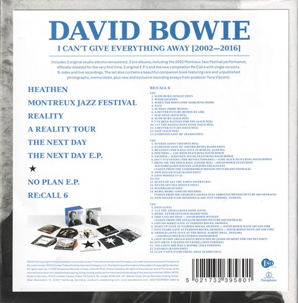 Back Cover: David Bowie – Can't Give Everything Away (Box CD) CD | Relix