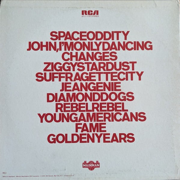 Back Cover: David Bowie – Changesonebowie CD | Relix