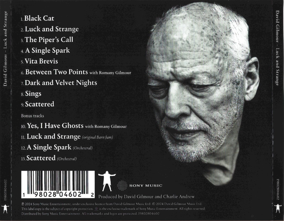 Back Cover: David Gilmour – Luck and Strange CD | Relix