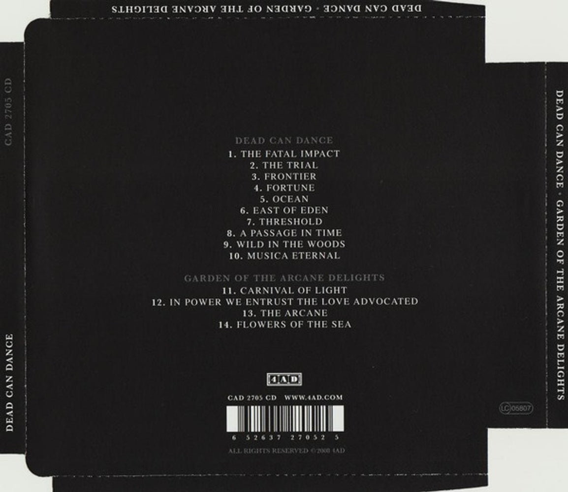Back Cover: Dead Can Dance – Dead Can Dance [Reissued][EP] CD | Relix