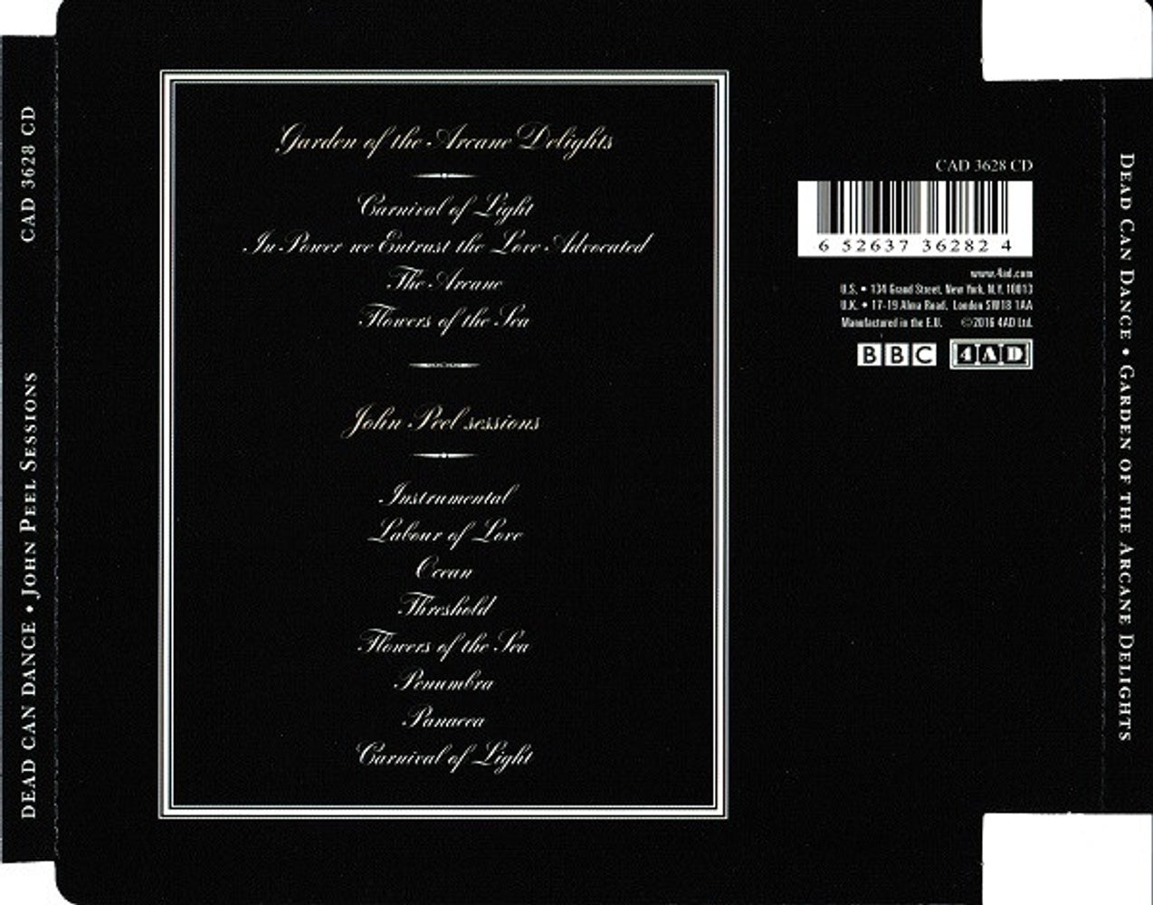 Back Cover: Dead Can Dance – Garden Of The Arcane Delights + Peel Sessions CD | Relix