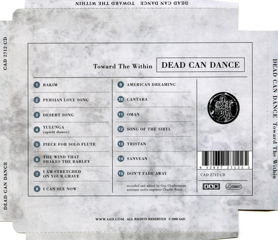 Back Cover: Dead Can Dance – Toward The Within (Reissue, Spkg CD) CD | Relix
