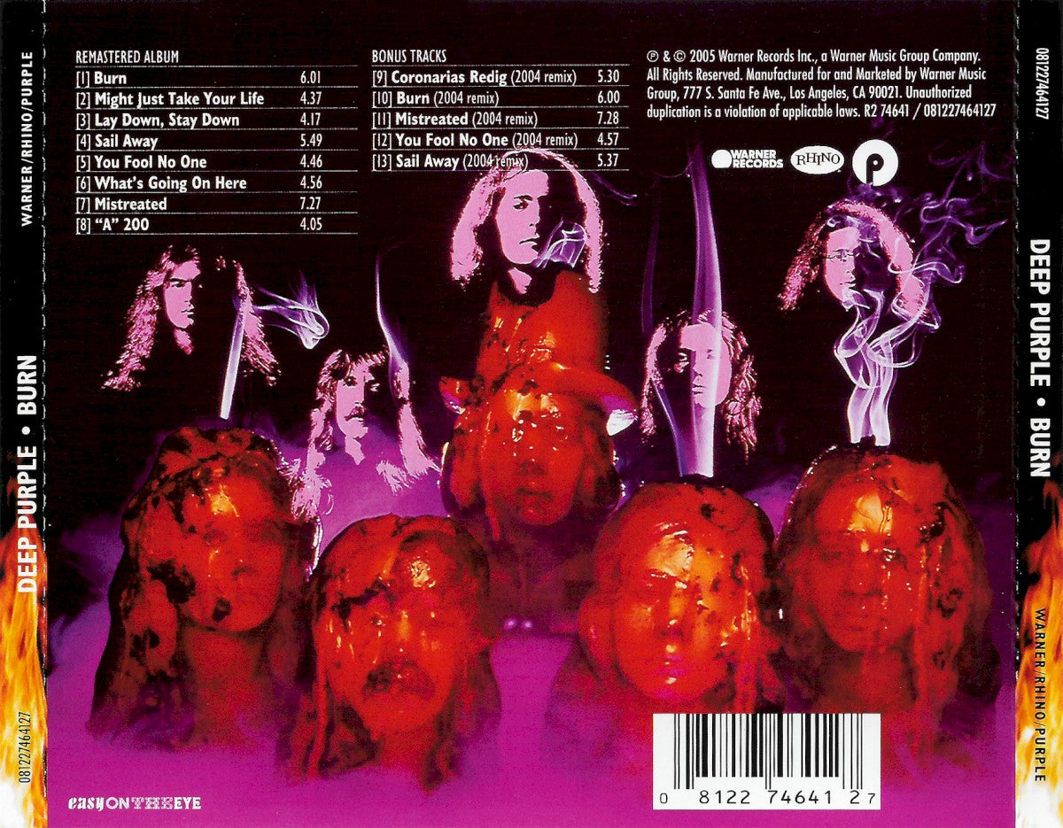 Back Cover: Deep Purple – Burn CD | Relix