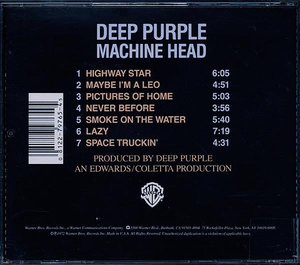 Back Cover: Deep Purple – Machine Head CD | Relix