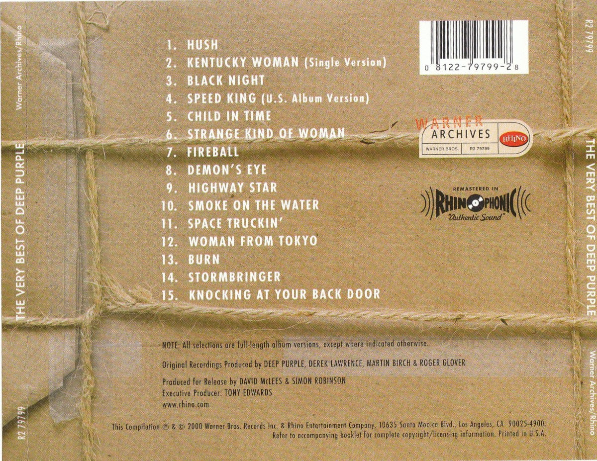 Back Cover: Deep Purple – The Very Best of Deep Purple CD | Relix