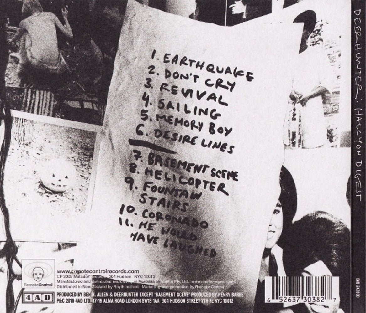 Back Cover: Deerhunter – Halcyon Digest (Digipak CD) CD | Relix