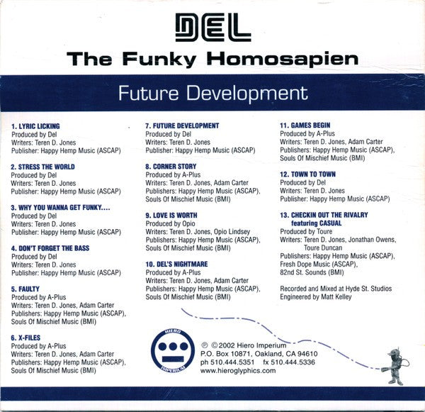 Back Cover: Del The Funky Homosapien – Future Development CD | Relix