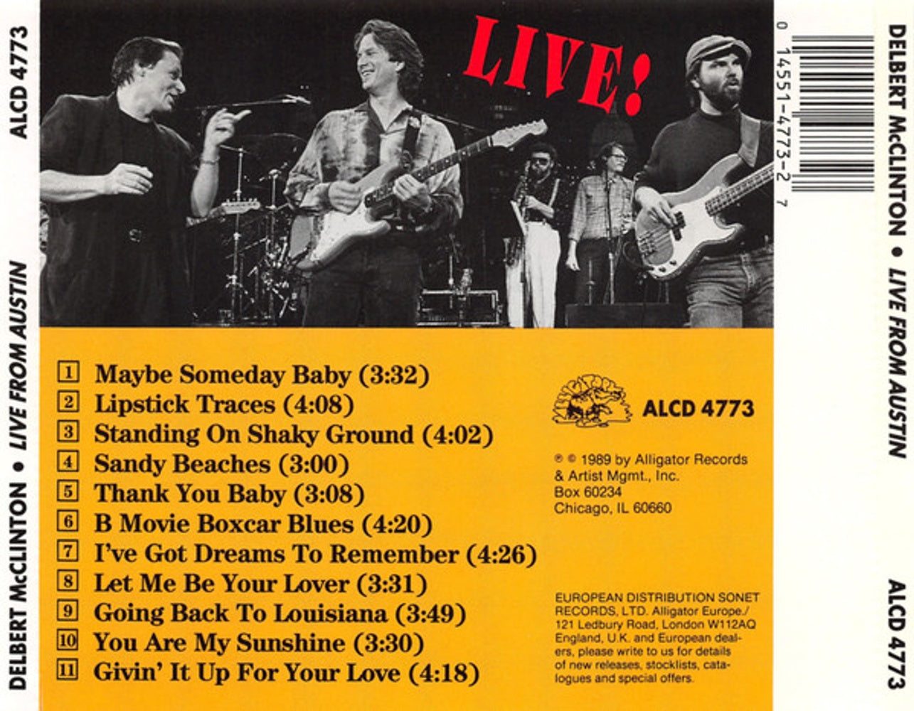 Back Cover: Delbert McClinton – Live from Austin CD | Relix