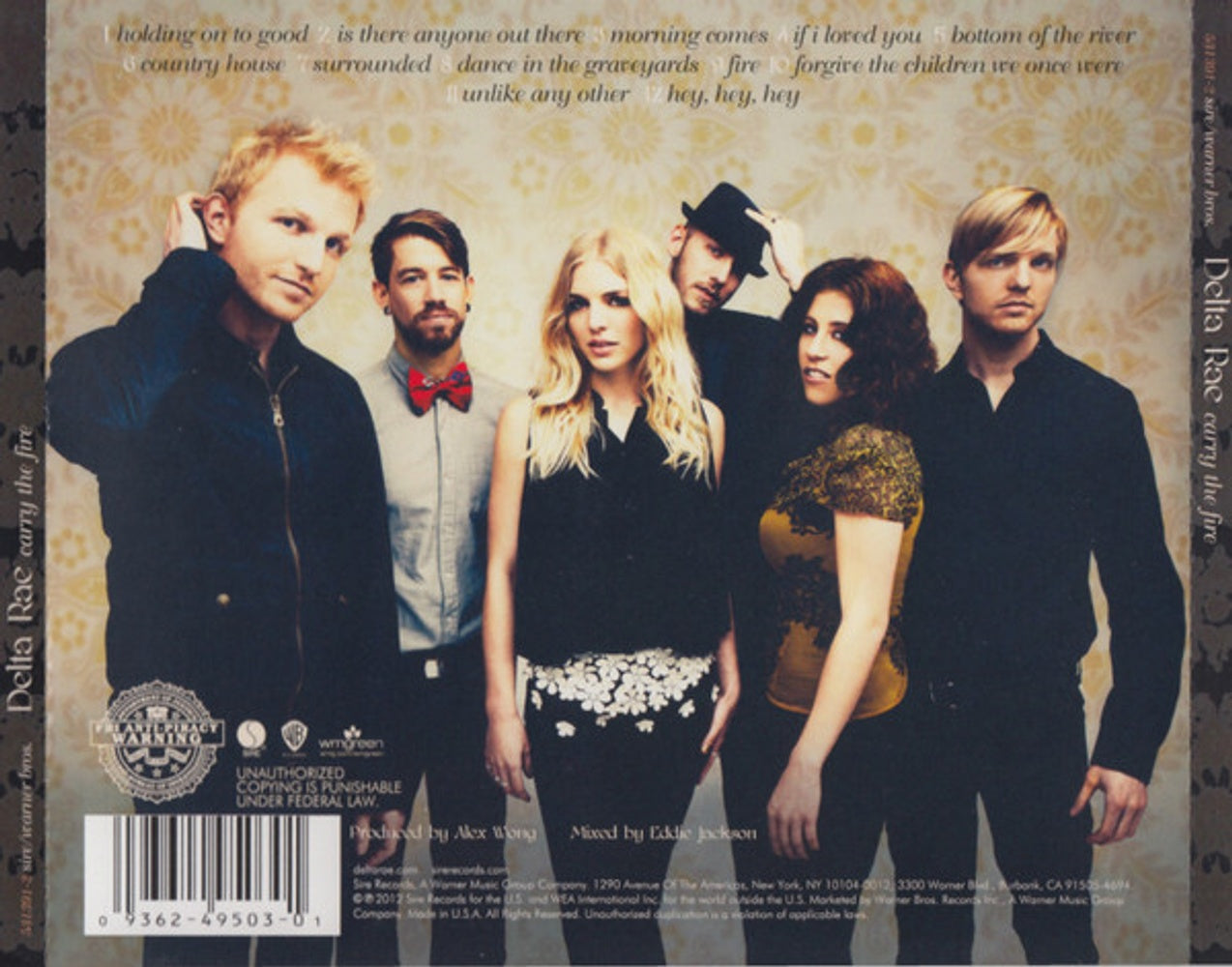 Back Cover: Delta Rae – Carry the Fire CD | Relix
