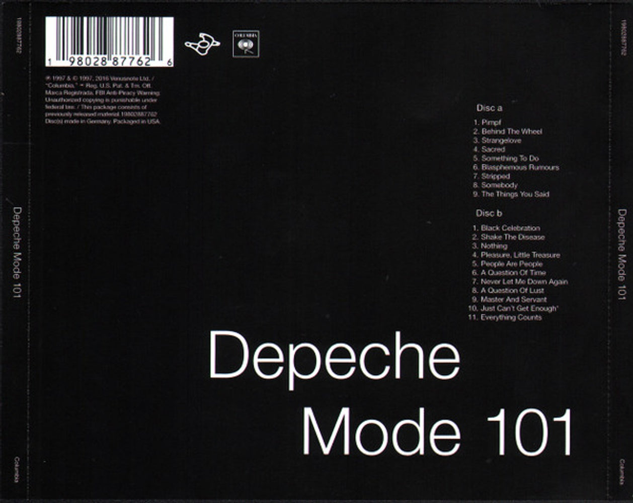 Back Cover: Depeche Mode – 101 - Live CD | Relix