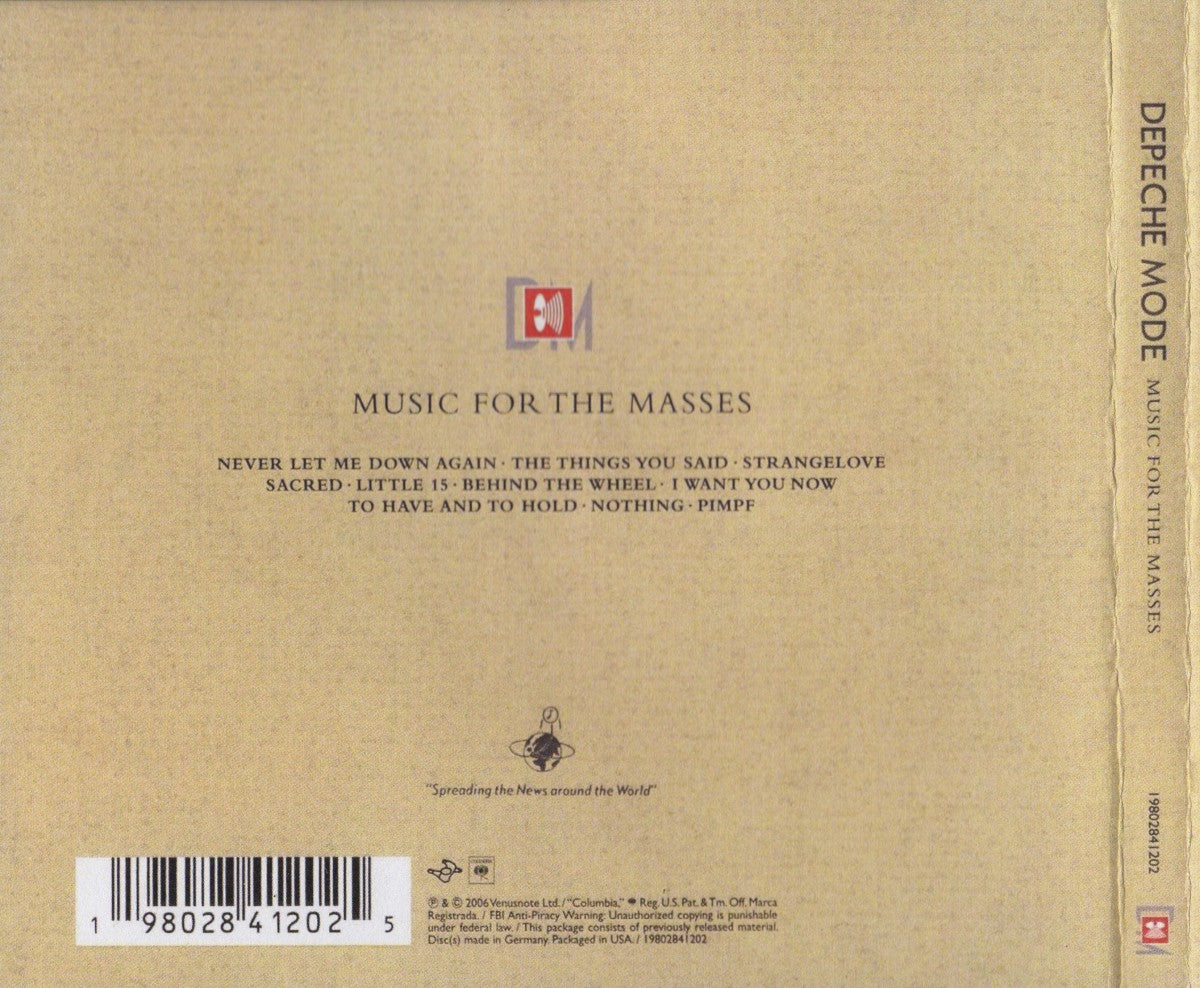 Back Cover: Depeche Mode – Music For The Masses CD | Relix