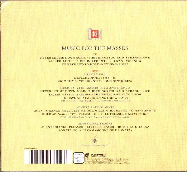 Back Cover: Depeche Mode – Music For The Masses Vinyl LP | Relix