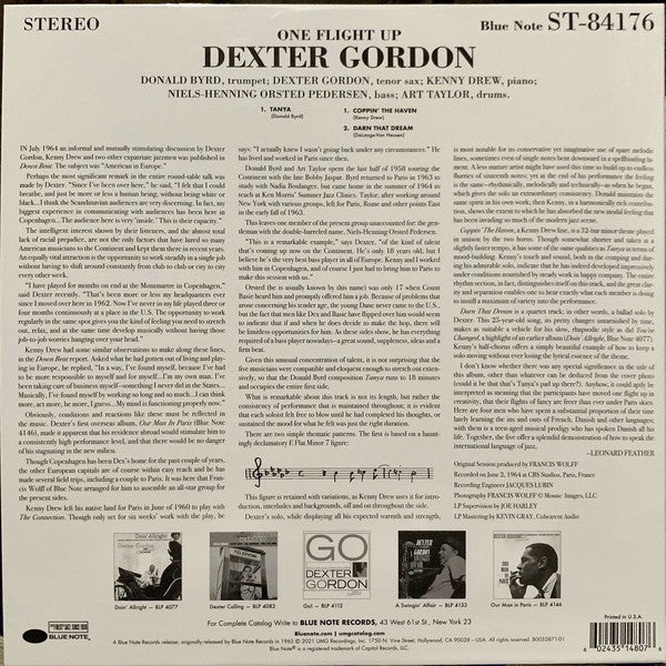 Back Cover: Dexter Gordon – One Flight Up One Flight Up (Blue Note Tone  Poet Series LP Vinyl) Vinyl LP | Relix