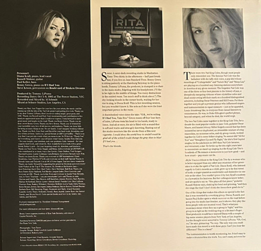 Back Cover: Diana Krall – All For You (Verve Acoustic Sounds Series LP Vinyl) Vinyl LP | Relix