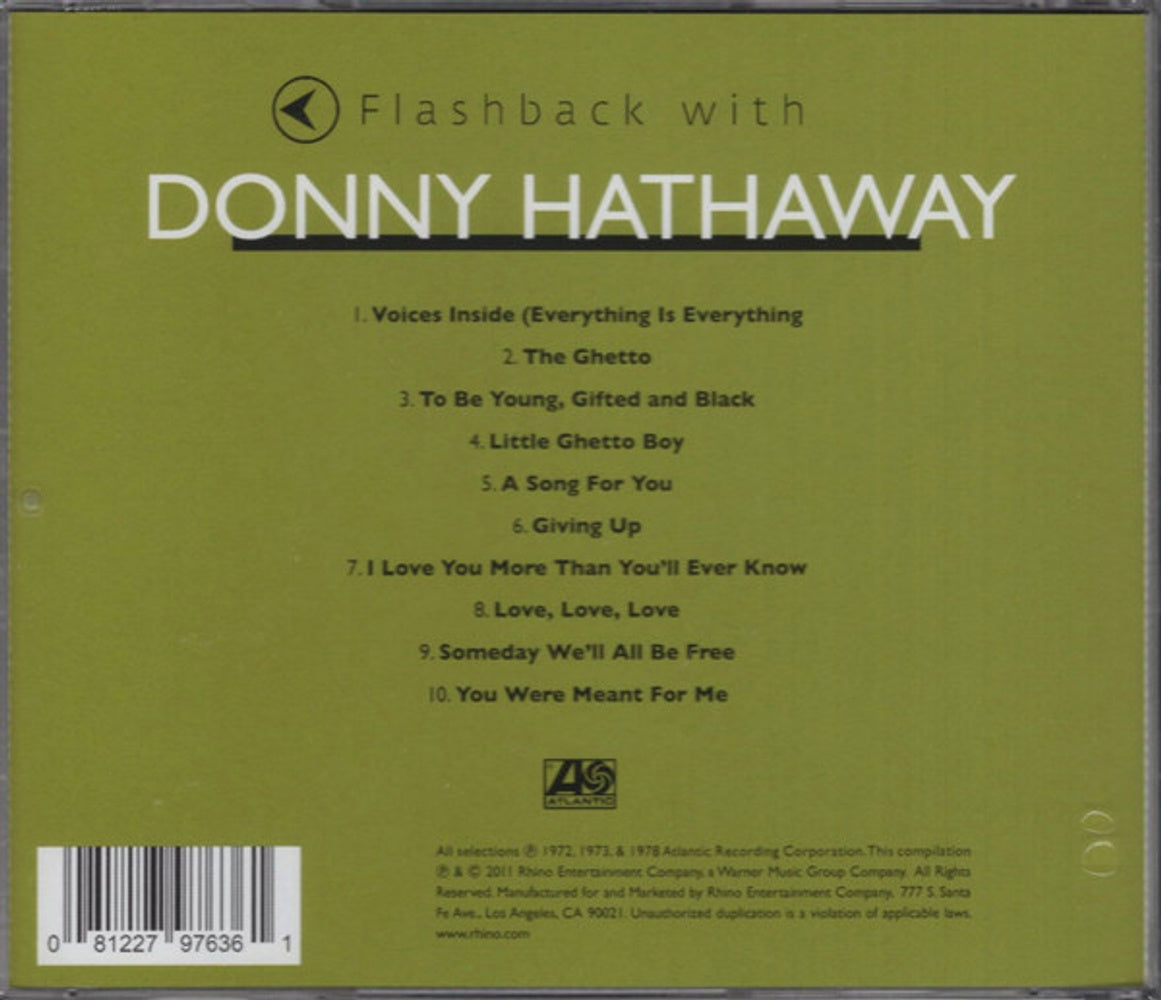 Back Cover: Donny Hathaway – Flashback with Donny Hathaway CD | Relix