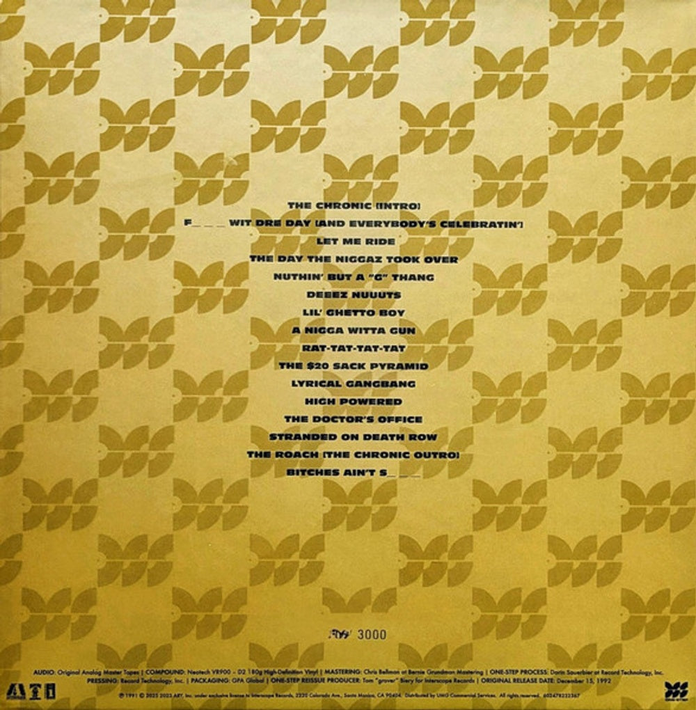 Back Cover: Dr. Dre – The Chronic (DSS One-Step, 180g LP Vinyl) Vinyl LP | Relix