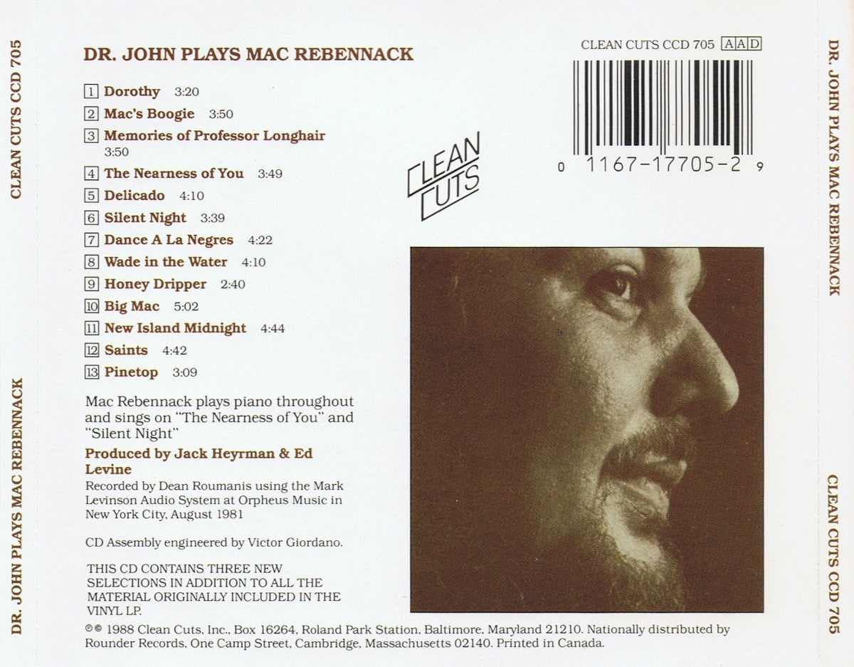 Back Cover: Dr. John – Dr. John Plays Mac Rebennack CD | Relix