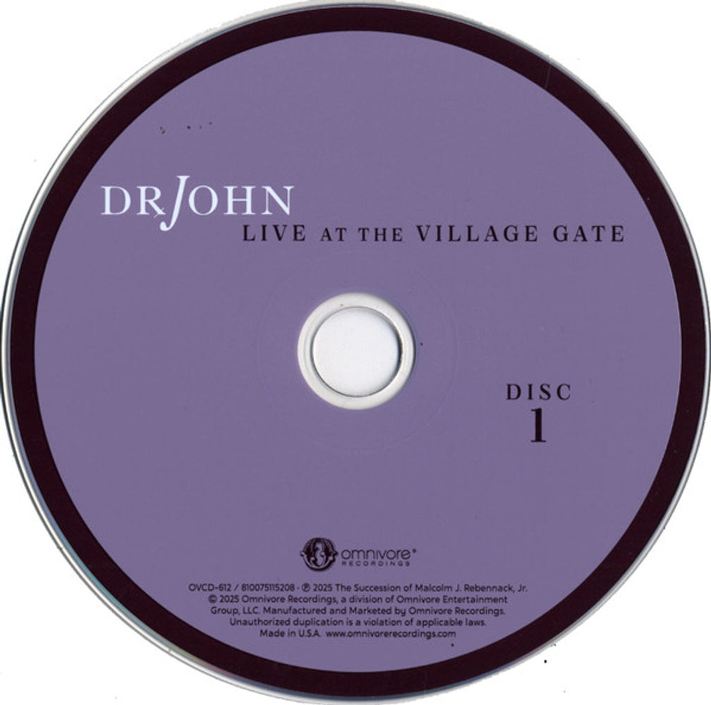 Back Cover: Dr John – Live At The Village Gate CD | Relix