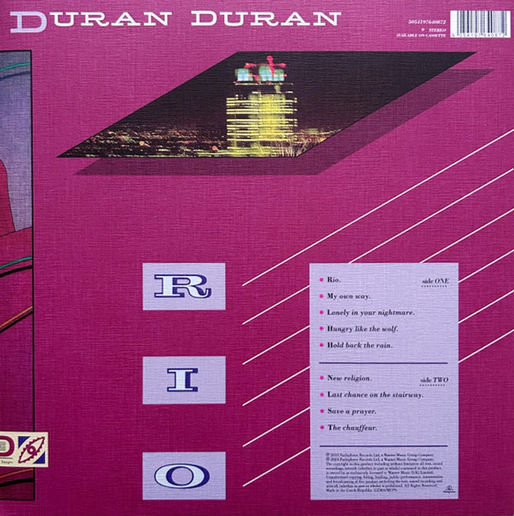 Back Cover: Duran Duran – Rio (2009 Remaster, Remastered LP Vinyl) Vinyl LP | Relix