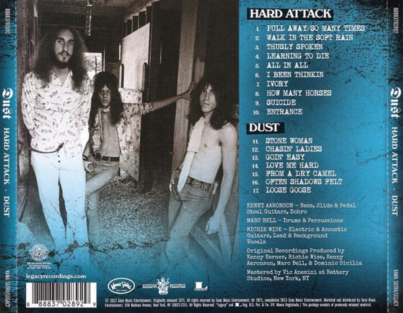 Back Cover: Dust – Hard Attack / Dust CD | Relix