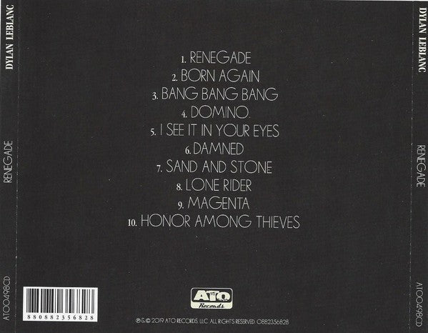Back Cover: Dylan LeBlanc – Renegade CD | Relix