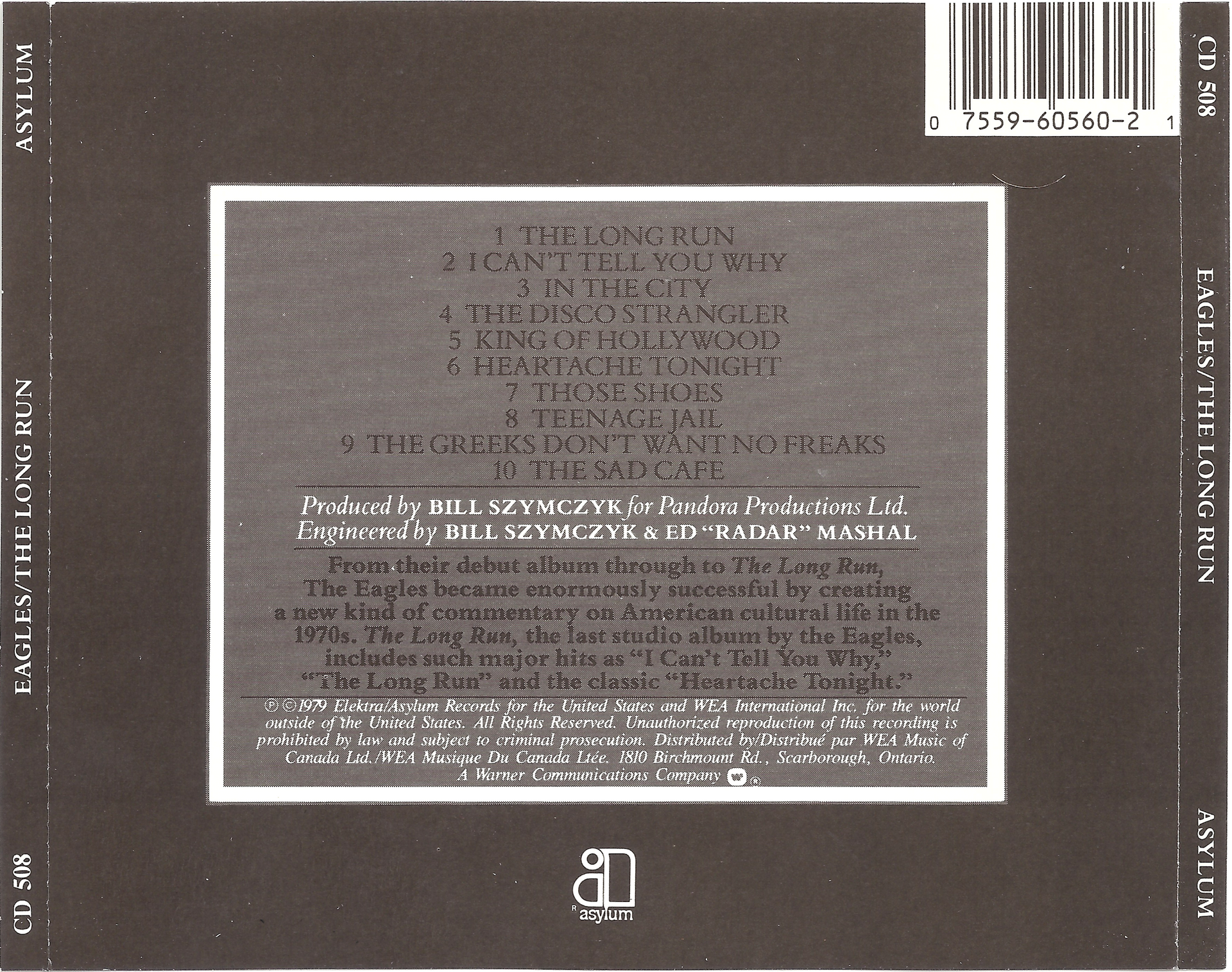 Back Cover: Eagles – Long Run CD | Relix