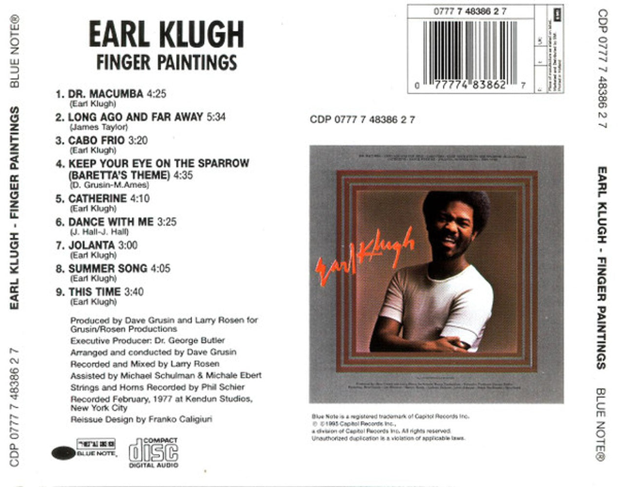 Back Cover: Earl Klugh – Finger Paintings CD | Relix