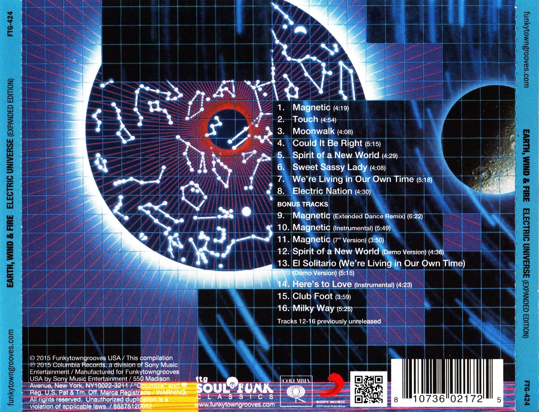 Back Cover: Earth, Wind & Fire – Electric Universe CD | Relix