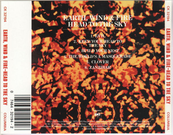 Back Cover: Earth, Wind & Fire – Head to the Sky CD | Relix