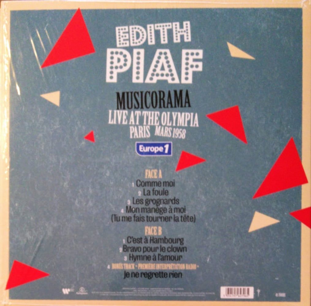 Back Cover: Edith Piaf – Concert Musicorama A L'olympia (Hol LP Vinyl) Vinyl LP | Relix