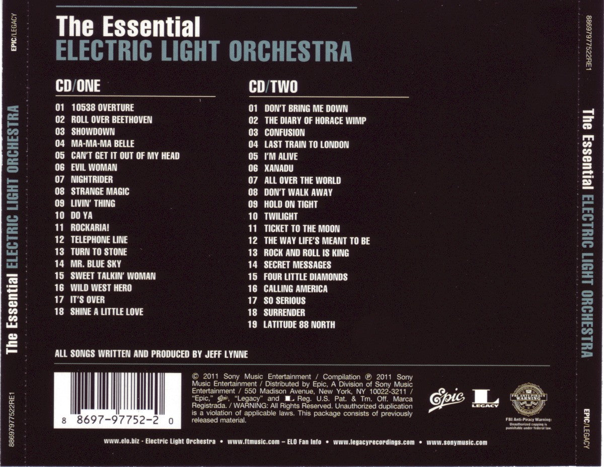 Back Cover: Electric Light Orchestra – The Essential Electric Light Orchestra CD | Relix