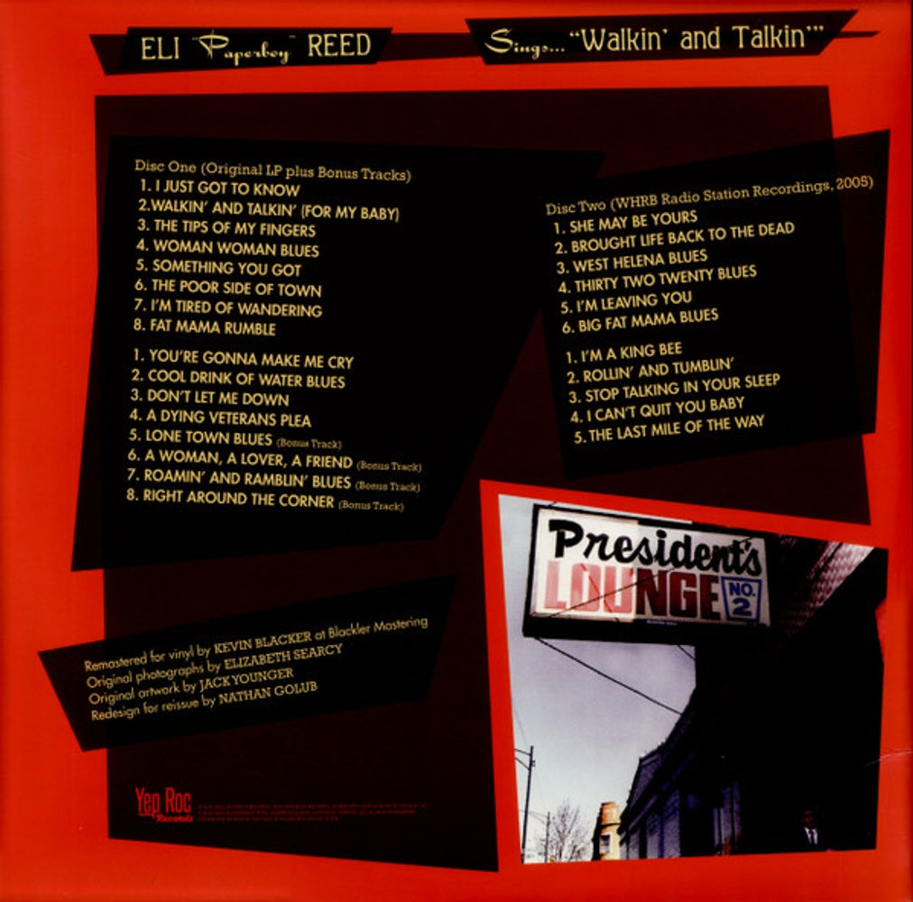 Back Cover: Eli Reed  Paperboy – Sings Walkin' And Talkin' And Other Smash Hits Vinyl LP | Relix