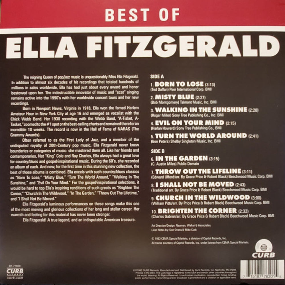 Back Cover: Ella Fitzgerald – Best Of Vinyl LP | Relix